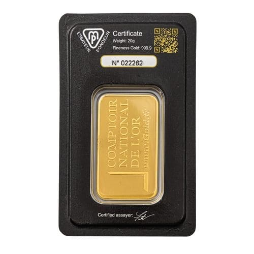 Lingotin Or 20g (certifié LBMA)