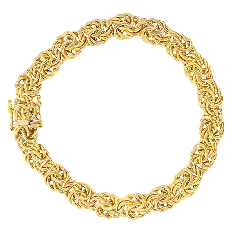 Manillon - Bracelet Maille Royale Or Jaune 750, Longueur 18 cm, Largeur 7,00 mm à 12,00 mm