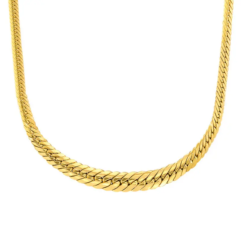 Manillon - Chaîne Maille Anglaise en Or Jaune 750, Longueur 45 cm